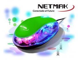 MOUSE USB LUMINOSO NM-M01R ROJO 
NETMAK